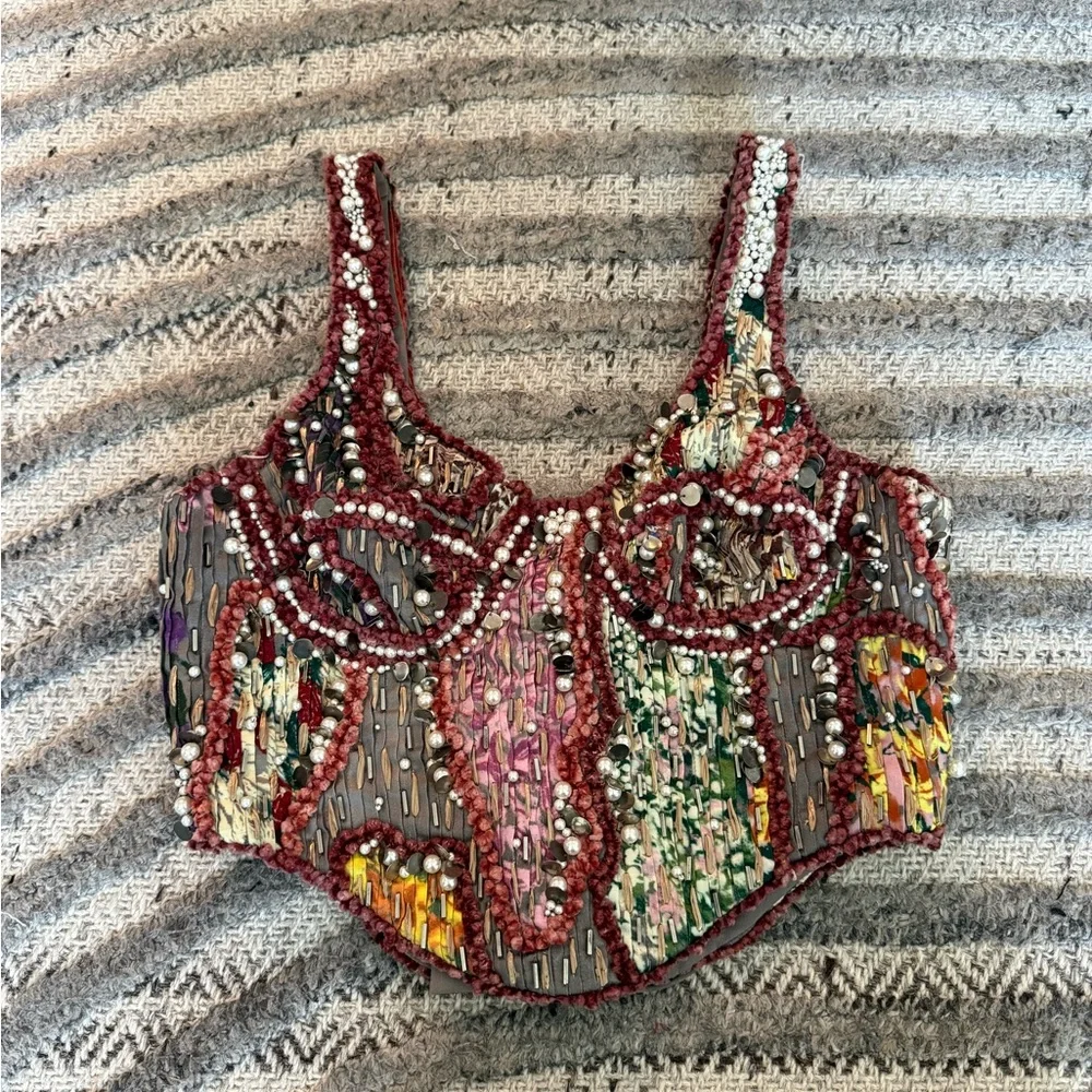 Sequin Embellished Corset - Multicolor - Picture 2 of 5
